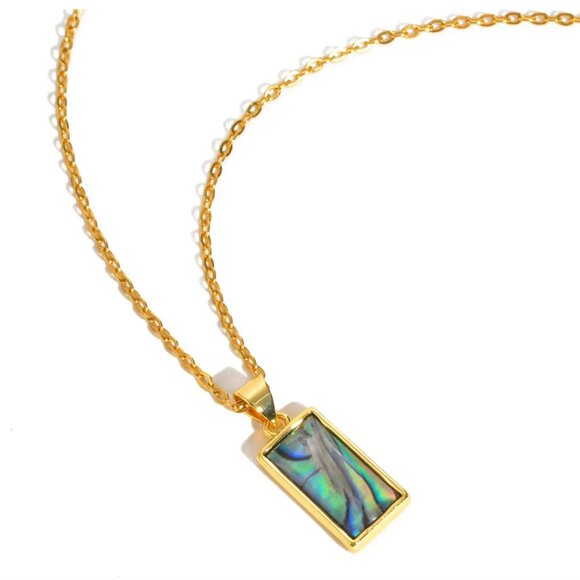 14K Gold filled Abalone Shell Pendent Necklace - Picture 1 of 2